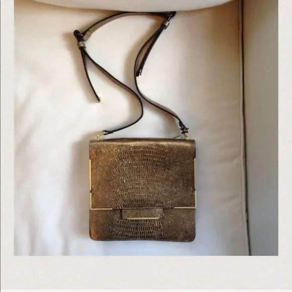 Lanvin Madame Metallic Shoulder Bag w/ Flap NWT - Picture 5 of 5